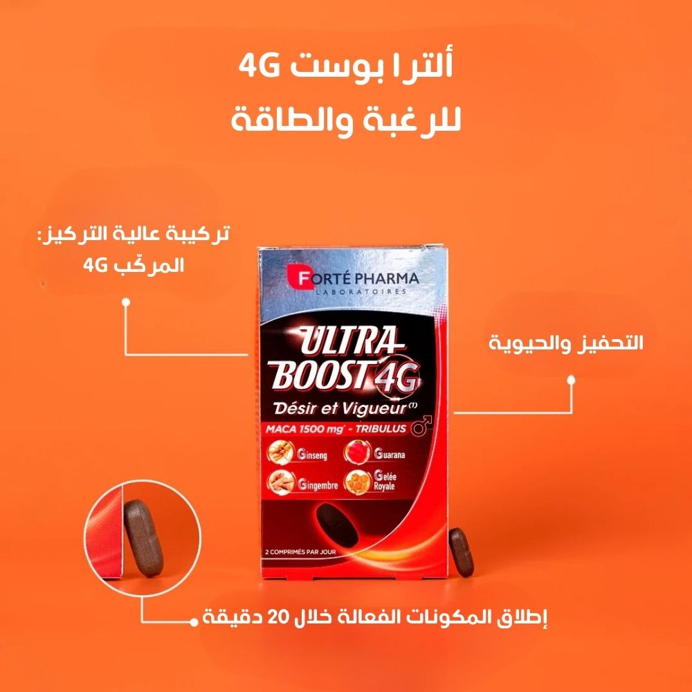 Ultra Boost 4G Désir et Vigueur Maca Tribulus Ginseng pour Homme de Forté Pharma