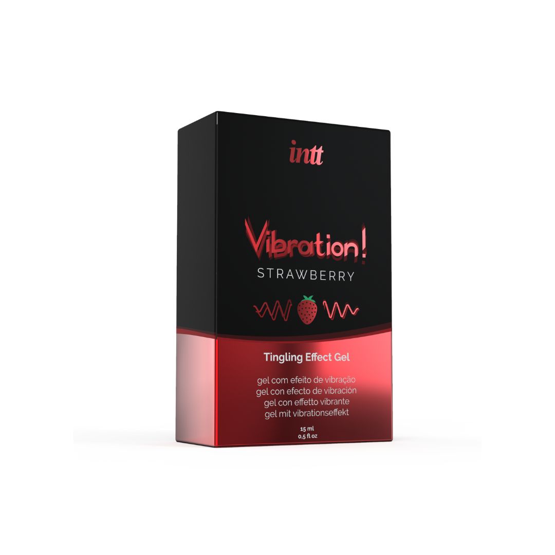 The vibration gel with the strawberry flavor is kissed from Intt