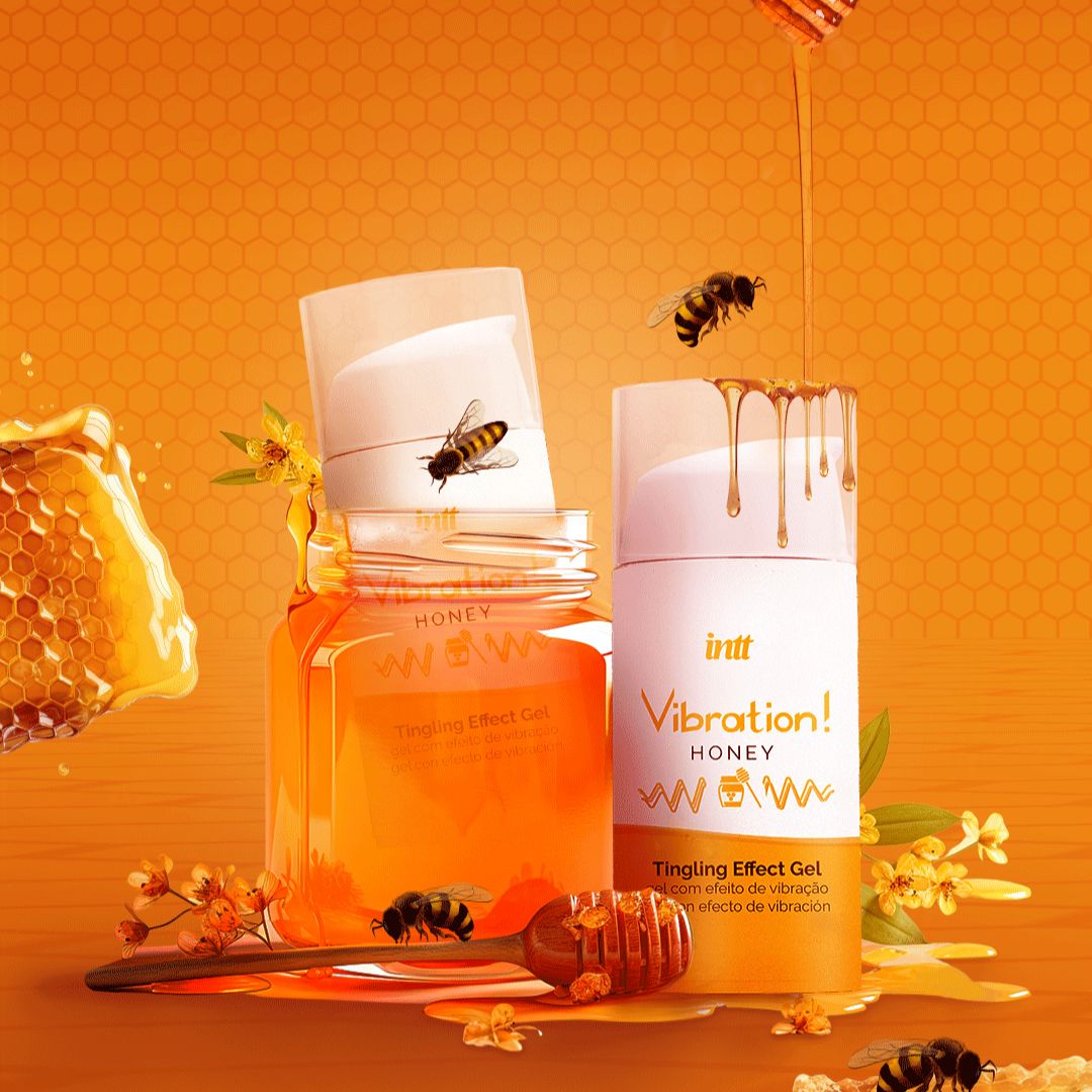 Gel vibrant aromatisé au miel Intt embrassable 