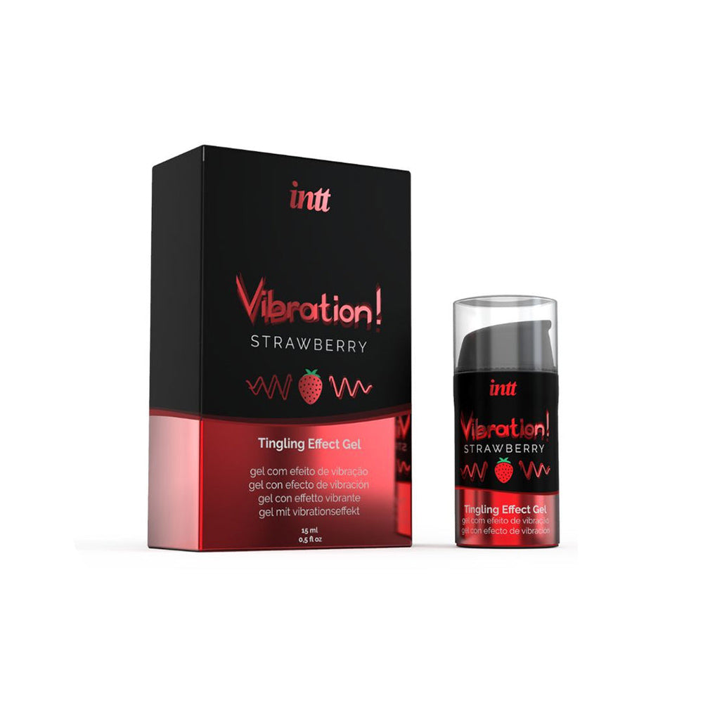 Gel vibrant aromatisé à la fraise Intt Kissable 